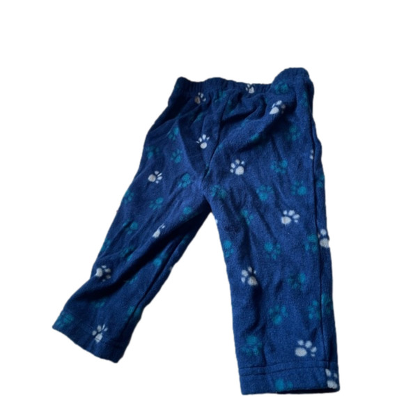 3/$20 George 6-12 month blue paw print warm fleece pants - Picture 2 of 3